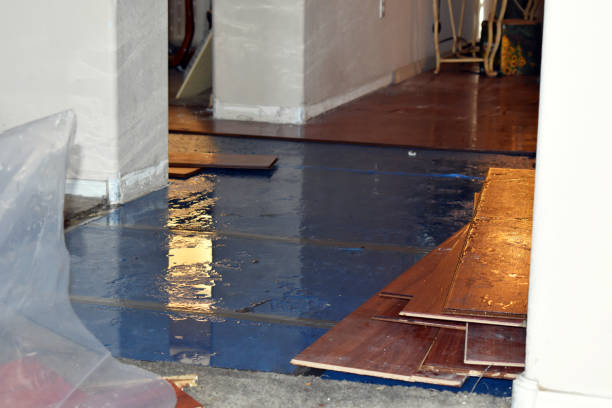 Professional Water Damage Restoration technician working in McDade, TX